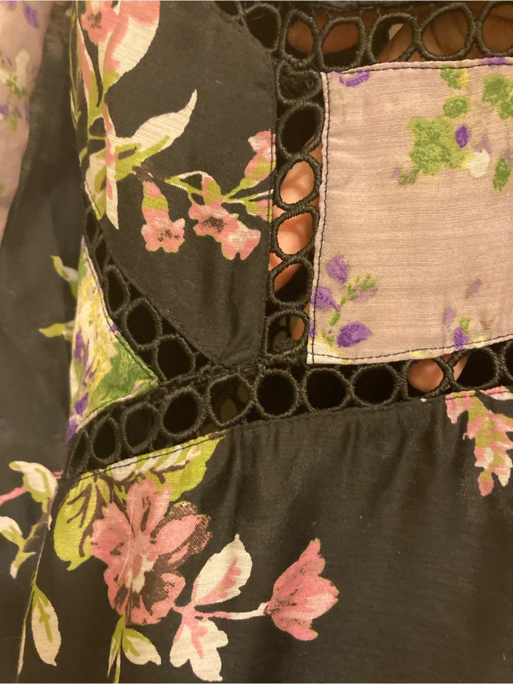 ASOS Black & Lavender Floral Puff-Sleeve Maxi Dress - Picture 11 of 13